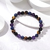 Natural Mixed Gemstone Beaded Stretch Bracelets for Women Men BJEW-JB11550-1