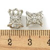 Rack Plating Brass Micro Pave Cubic Zirconia Beads KK-K386-04P-2