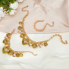 CCB Plastic Graduated Heart Pendant Aluminum Twisted Chain Necklaces & Brass Charm Bracelets & Round Beaded Bracelets Sets for Women SJEW-DC0001-02-4