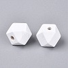 Spray Painted Wood European Beads WOOD-F017-07D-2