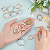 WADORN 12Pcs 6 Styles Alloy Spring Gate Rings FIND-WR0008-96-3