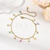 Ocean Natural Shell Chip and 304 Stainless Steel Shell Shape Tassel Paperclip Chain Necklaces for Women AJEW-AN00810-4