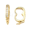 Oval Brass Micro Pave Clear Cubic Zirconia Twister Clasps KK-B170-18G-1