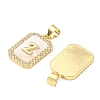 Brass Micro Pave Cubic Zirconia Pendants KK-C105-06G-2