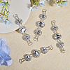 4Pcs Silver Plated Brass Rhinestone Connector Charms RB-CA0001-05B-4