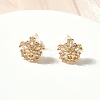 Snowflake Brass Micro Pave Cubic Zirconia Stud Earrings EJEW-Z152-02G-02-2