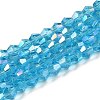 Transparent Electroplate Glass Beads Strands EGLA-A039-T3mm-B19-1