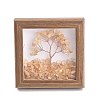 Natural Yellow Quartz  Chips Tree of Life with Wooden Photo Frame Decorations DJEW-B013-04A-1