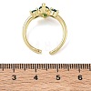 Brass Micro Pave Cubic Zirconia Cuff Open Rings for Women RJEW-L343-14G-06-5