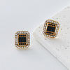 304 Stainless Steel Rhinestone Stud Earrings for Women DD3095-2-1