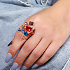 Alloy Rhinestone Multi-layer Rings LS-VU7935-5-2