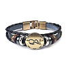 Braided Leather Cord Retro Multi-strand Bracelets LS-BJEW-L616-20C-2