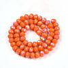 Electroplate Opaque Solid Color Glass Beads Strands EGLA-A034-P8mm-L29-2