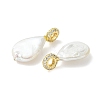 Natural Baroque Keshi Pearl Pendants PALLOY-JF05637-01-2