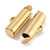 Brass Slide On End Clasp Tubes KK-N254-119G-01-2