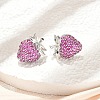 Strawberry Brass Micro Pave Cubic Zirconia Stud Earrings EJEW-M077-15P-5