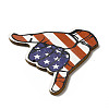 American Flag Theme Single Face Printed Aspen Wood Gesture Big Pendants WOOD-G014-17-4