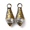 Handmade Tibetan Style Natural Pearl Pendants KK-G473-05AG-1