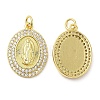 Brass Pave Cubic Zirconia  Pendants KK-Z028-14G-2