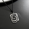 Alloy Pendant Waxed Cord Adjustable Tie Choker Necklaces for Women FS-WGE1A46-04-1