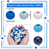 600Pcs 5 Colors Dyed Natural Wood Beads WOOD-SC0002-39-2