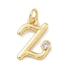 Brass Micro Pave Clear Cubic Zirconia Charms KK-D289-66G-Z-1