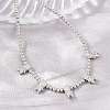 Brass Micro Pave Clear Cubic Zirconia Boy and Round Beaded Necklaces KK-CBA4547-14P-1