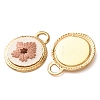 304 Stainless Steel & Cloth Embroidered Pendants FB-CBAFBAF-08G-02-2