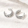 304 Stainless Steel Rhinestone Cuff Earrings EJEW-L313-04P-2