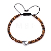 Natural Tiger Eye Braided Bead Bracelets for Women PW-WGAE96F-03-1