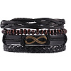 Cowhide & Imitation Leather Cord Knitted Multi-strand Bracelets WG31D03-10-1