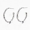 Brass Half Hoop Earrings KK-R117-055P-NF-4