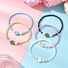 Glass Seed Bead & Natural/ Synthetic Gemstone Stretch Bracelets for Women BJEW-MZ00310-1