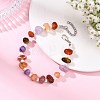 Natural Mixed Gemstone Nuggets & Shell Pearl Round Beaded Bracelets for Women BJEW-JB13956-1