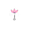 Horse Eye 304 Stainless Steel Pink Cubic Zirconia Eyebrow Curved Barbell Rings WG9A661-11-1