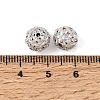 925 Sterling Silver Micro Pave Clear and Deep Pink Cubic Zirconia Beads SE-CBAF1B2-06P-2