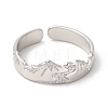 Non-Tarnish 304 Stainless Steel Mountain Open Cuff Ring for Women LS-RJEW-E063-09P-2