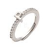 S925 Sterling Silver Adjustable Letter Rings for Women RJEW-M068-01P-P-2