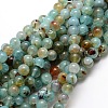 Dyed Natural Agate Round Beads Strands G-E321A-14mm-02-1