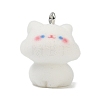 Animal Theme Flocky Opaque Resin Pendants RESI-H042-01P-06-1