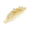 Brass Clear Cubic Zirconia Connector Charms KK-Z094-06G-01-2