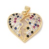 Brass Micro Pave Cubic Zirconia Pendants KK-P273-10B-G-1