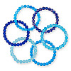 6Pcs 6 Styles 8mm Glass Round Beaded Stretch Bracelet Sets BJEW-TAC0021-2