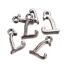 Gunmetal Plated Alloy Letter Pendants LS-PALLOY-J718-01B-L-2