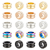 Unicraftale 30Pcs 5 Colors 304 Stainless Steel Grooved Beads STAS-UN0055-34-1