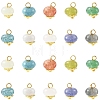 50Pcs 10 Colors Glass Pendants PALLOY-YW00180-2
