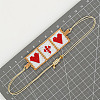 Religious Glass Seed Beads Link Bracelets XZ2027-1-4