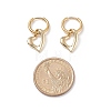2 Pairs 2 Colors Brass Heart Dangle Hoop Earrings EJEW-JE05066-5