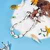 Natural Cowrie Shell Beaded Necklace for Women NJEW-UN0001-40-4