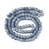 Electroplate Frosted Glass Beads Strands EGLA-N006-036A-2